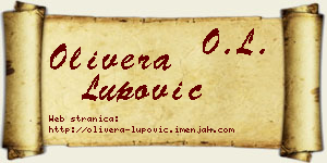 Olivera Lupović vizit kartica